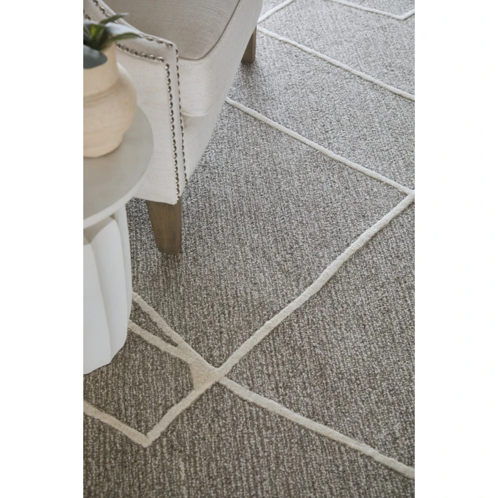 Feizy Euclid Taupe/Ivory/Gray T11T8004 5ft. x 8ft. Rect. Rug