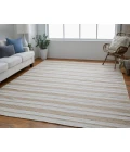 Feizy Duprine Casual Stripes, Ivory/Taupe/Brown, 8' x 11' Area Rug