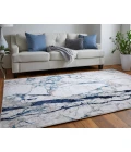 Feizy Indio Industrial Abstract, Ivory/Blue/Black, 8' x 10' Area Rug