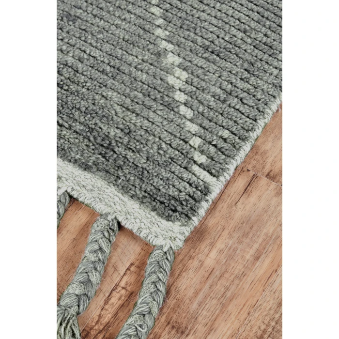 Feizy Twain Global Diamond, Green/Gray/Ivory, 9'-6" x 13'-6" Area Rug