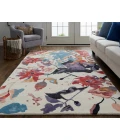 Feizy Dafney Shabby Chic Floral & Botanical, Red/Blue/Purple, 8' x 10' Area Rug