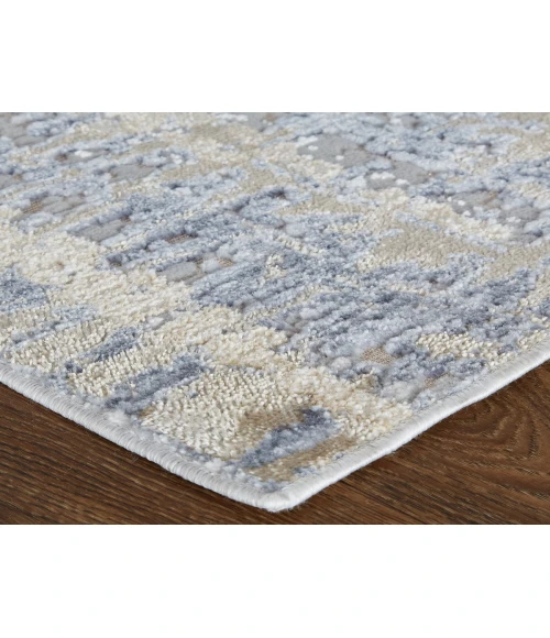 Feizy Laina Industrial Gradient & Ombre, Tan/Brown/Blue, 3' x 12' Runner