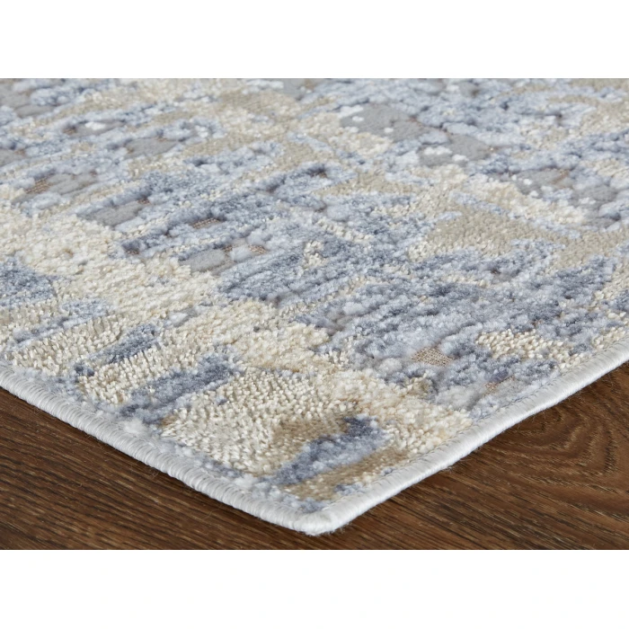 Feizy Laina Industrial Gradient & Ombre, Tan/Brown/Blue, 3' x 12' Runner