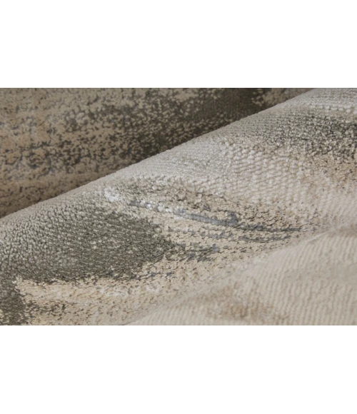 Feizy Micah Casual Abstract, Gray/Taupe/Ivory, 1'-8" x 2'-10" Accent Rug