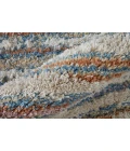 Feizy Mynka Casual Stripes, Ivory/Blue/Orange, 7'-11" x 10' Area Rug