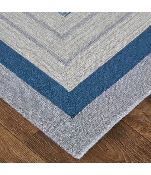 Feizy Nash Luxury & Glam Geometric, Blue/Ivory/Gray, 9' x 12' Area Rug