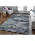 Feizy Amira Contemporary Watercolor Rug, Iceberg Green/Mist Blue, 2ft x 3ft Area Rug
