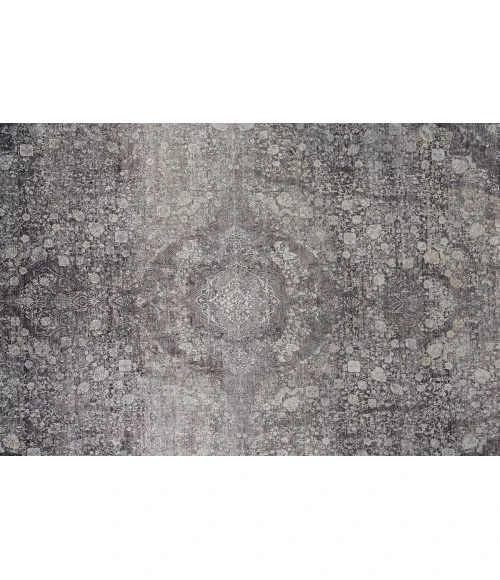 Feizy Sarrant Bohemian & Eclectic Medallion, Gray/Silver/Ivory, 9'-6" x 12'-7" Area Rug