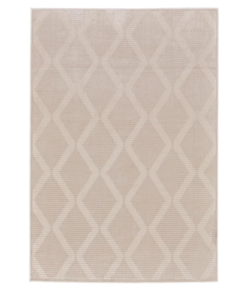 Feizy Prasad Global Geometric, Ivory/Tan, 8' x 11' Area Rug