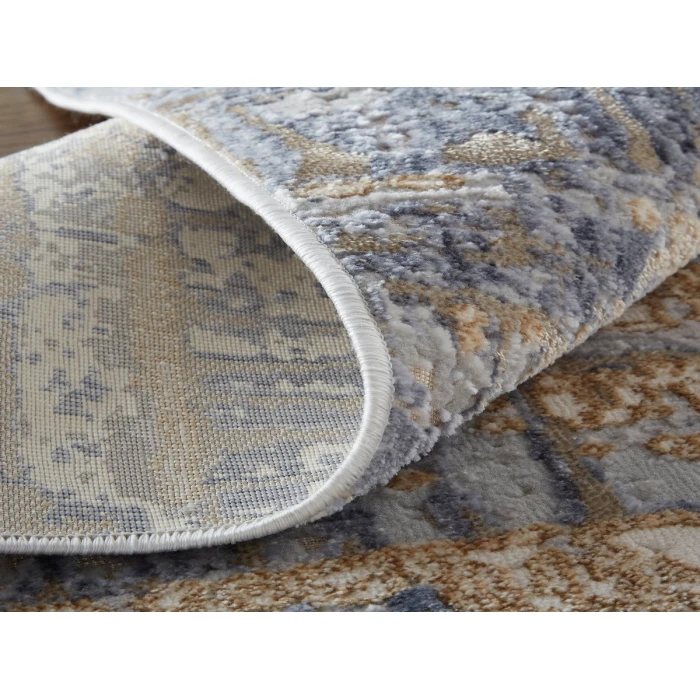Feizy Laina Industrial Gradient & Ombre, Tan/Brown/Blue, 3' x 12' Runner