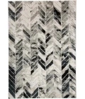 Feizy Micah Industrial Chevron, Black/Gray/Silver, 12' x 18' Area Rug