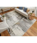 Feizy Clio Industrial Abstract, Ivory/Gray/Brown, 7'-9" x 10' Area Rug