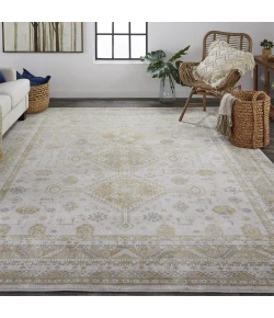 Feizy Aura 3738F GOLD/IVORY Area Rug 9 ft. 2 in. X 12 ft. Rectangle