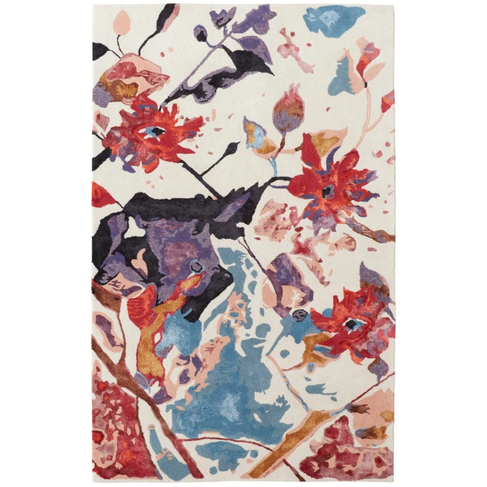 Feizy Dafney Shabby Chic Floral & Botanical, Red/Blue/Purple, 8' x 10' Area Rug