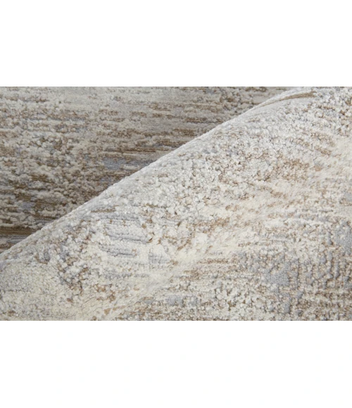 Feizy Vancouver Industrial Abstract, Ivory/Gray/Tan, 2'-10" x 7'-10" Runner