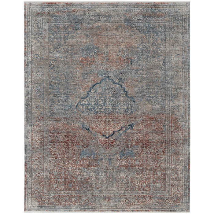 Feizy Marquette Classic Blue/Rust Rug, 2' x 3' Area Rug