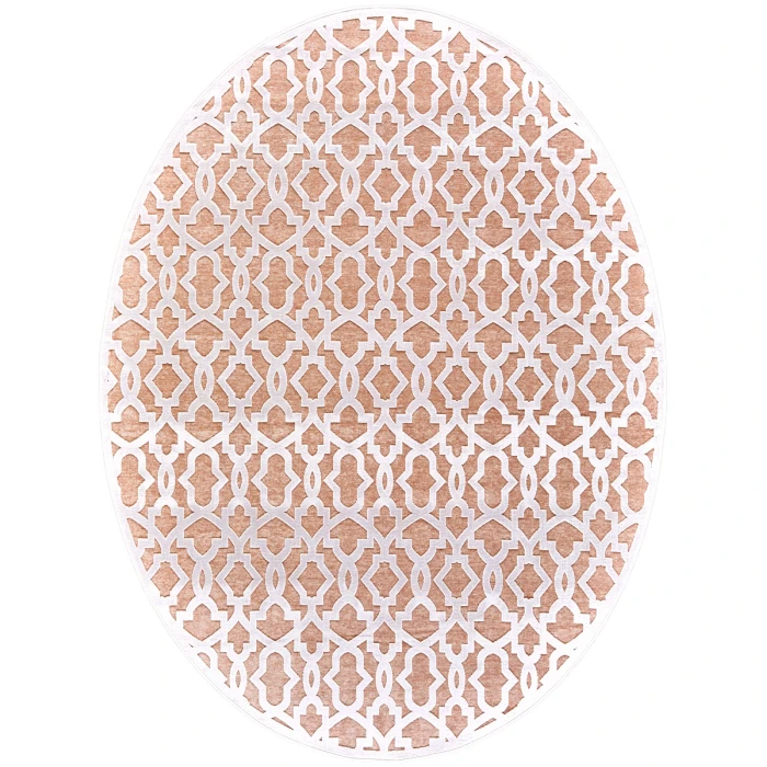Feizy Saphir Mira BLUSH/WHITE 6803495F 7 ft. 6 in. X 7 ft. 6 in. Round Rug