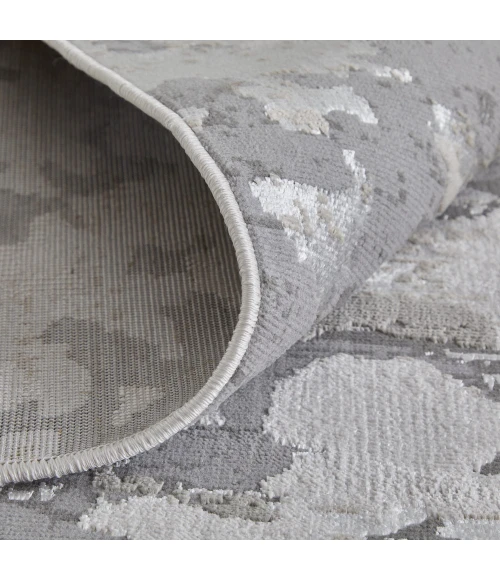 Feizy Micah Industrial Abstract, Silver/Gray/White, 3'-11" x 6' Accent Rug