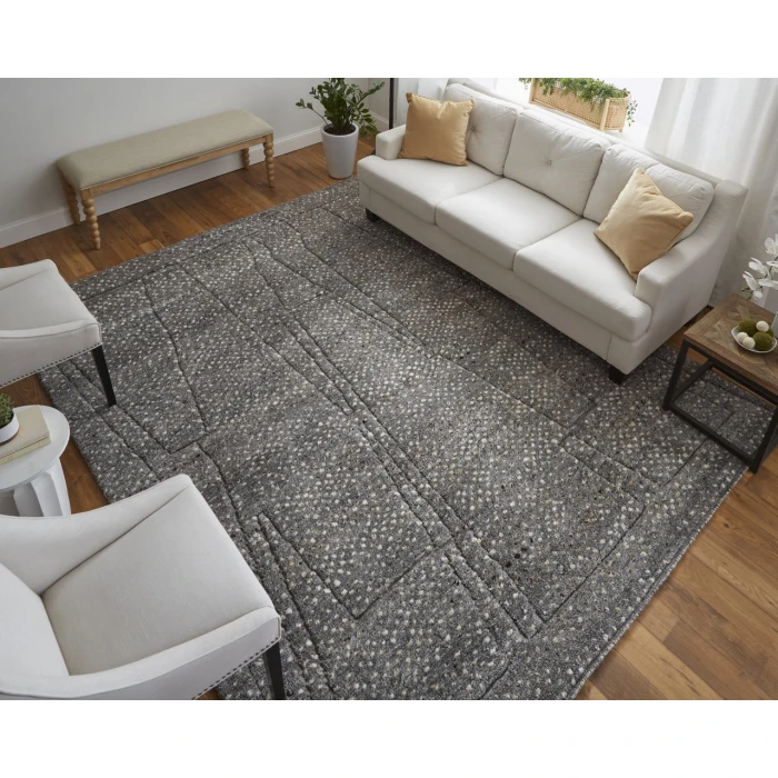 Feizy Dering Gray/Tan/Taupe T27T6042 9ft. x 12ft. Rect. Rug