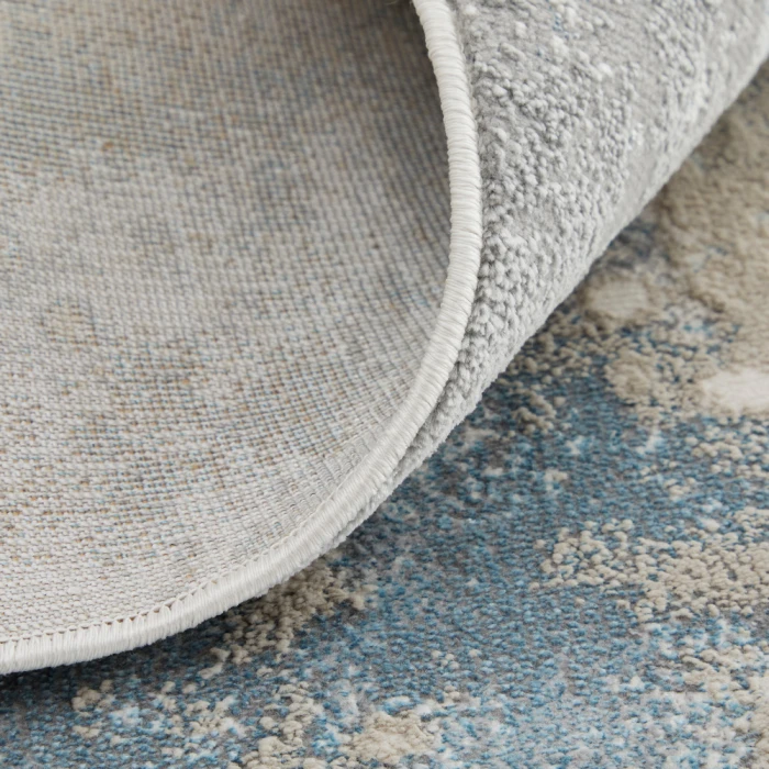 Feizy Astra Industrial Abstract, Blue/Gray/Ivory, 2'-10" x 7'-10" Runner