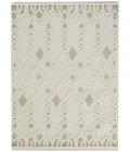 Feizy Anica Moroccan Wool Rug w/Ornamental Diamonds, Ivory/Tan, 2ft x 3ft Accent Rug