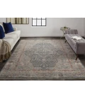 Feizy Marquette Rustic Persian Farmhouse Rug, Denim Blue/Rust, 4ft x 5ft-3in Accent Rug