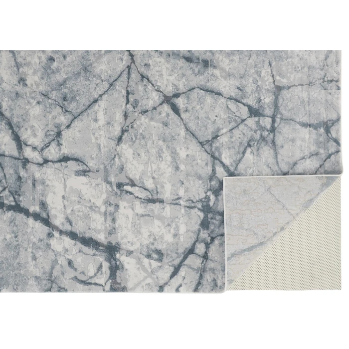 Feizy Atwell Contemporary Marble Accent Rug, Teal Blue/Gray, 2ft x 3ft