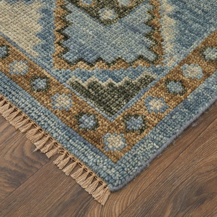 Feizy Fillmore Vintage Medallion, Blue/Green, 2'-6" x 10' Runner