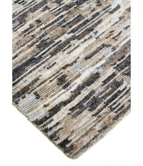 Feizy Conroe Luxe Abstract Hand-Knot Accent Rug, Gunmetal/Silver Blue2ft x 3ft