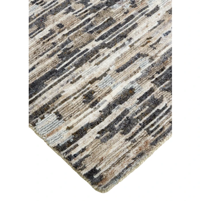 Feizy Conroe Luxe Abstract Hand-Knot Accent Rug, Gunmetal/Silver Blue2ft x 3ft