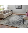 Feizy Coda Industrial Abstract, Black/White, 2' x 3' Accent Rug