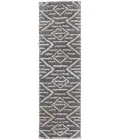 Feizy Mynka Bohemian & Eclectic Diamond, Gray/Ivory, 2'-6" x 8' Runner