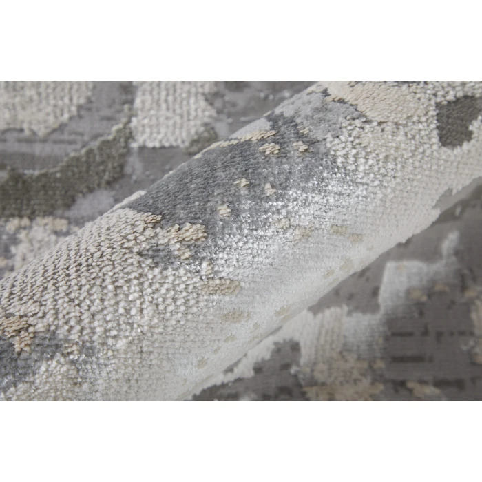 Feizy Micah Industrial Abstract, Silver/Gray/White, 3'-11" x 6' Accent Rug