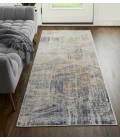 Feizy Laina Casual Abstract, Tan/Ivory/Gray, 3' x 10' Runner
