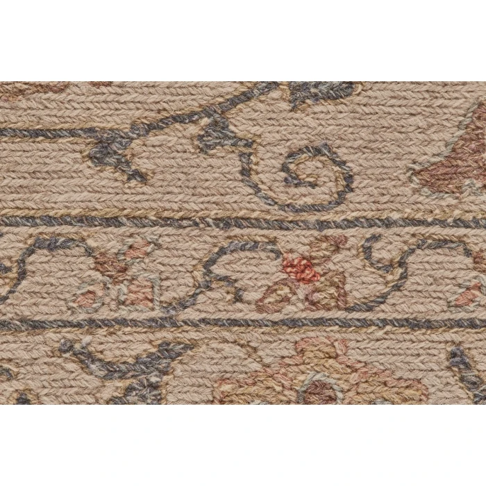 Feizy Amherst Classic Bordered, Tan/Gray/Red, 3'-6" x 5'-6" Accent Rug