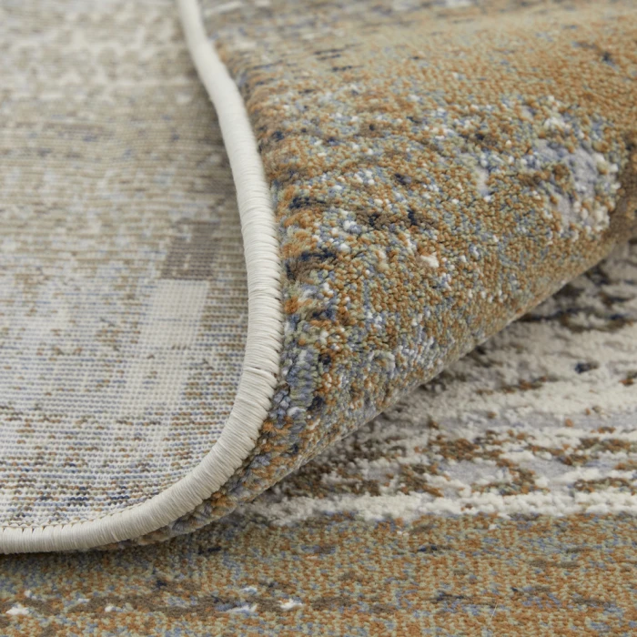 Feizy Clio Industrial Abstract, Ivory/Gray/Brown, 2'-9" x 7'-10" RUNNER Runner