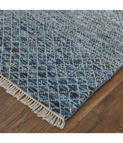 Feizy Branson Casual Solid, Blue/Ivory, 2' x 3' Accent Rug