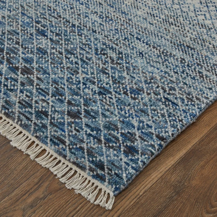 Feizy Branson Casual Solid, Blue/Ivory, 2' x 3' Accent Rug