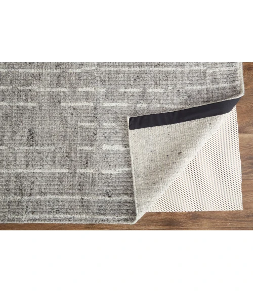 Feizy Alford Minimalist Eyelash Wool Rug, Silver Gray/Ivory, 11ft-6in x 15ft Area Rug