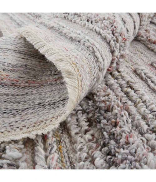 Feizy Alden Contemporary Bohemian Shag Rug, Gray/Red/Yellow, 5ft x 8ft Area Rug