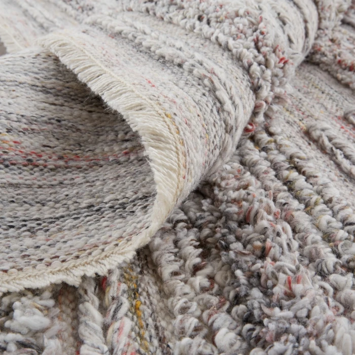 Feizy Alden Contemporary Bohemian Shag Rug, Gray/Red/Yellow, 10ft x 14ft Area Rug