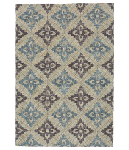 Feizy Bermuda Bohemian & Eclectic Geometric, Blue/Gray/Taupe, 5' x 8' Area Rug