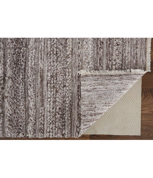 Feizy Alden Contemporary Bohemian Shag Rug, Ivory/Rustic Brown, 10ft x 14ft Area Rug
