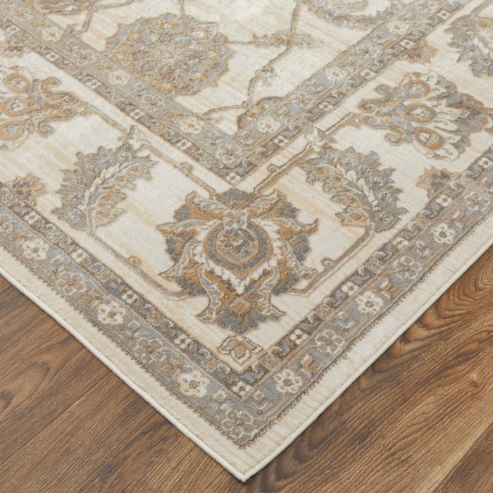 Feizy Celene Classic Bordered, Tan/Ivory/Brown, 9' x 12' Area Rug
