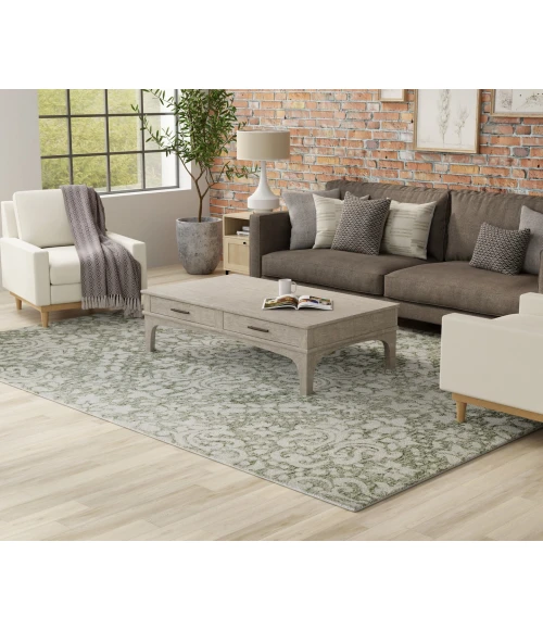 Feizy Belfort Ivory/Green 8698A28F 10 ft. X 14 ft. Rect. Rug