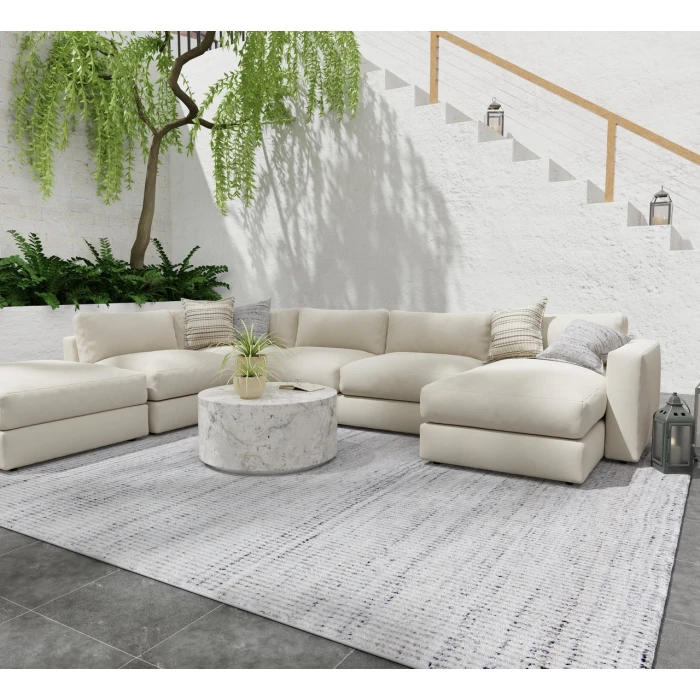 Feizy Limerick Gray/White T37T8022 8ft. x 10ft. Rect. Rug