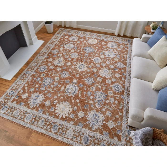 Feizy Pasha TERRACOTTA/IVORY PAS39M7F 9 ft. 0 in. X 12 ft. 8 in. Rectangle Rug