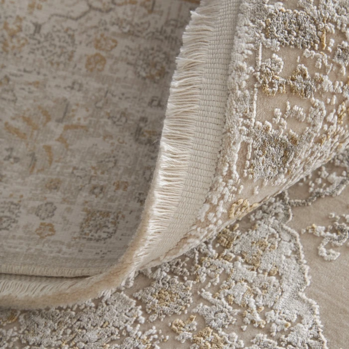 Feizy Cadiz Ivory/Gray/Gold 86639T0F 11ft.6in. x 14ft.6in. Rect. Rug