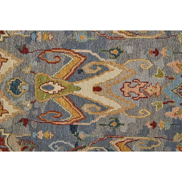 Feizy Leylan Bohemian & Eclectic Ikat, Blue/Gray/Tan, 8'-6" x 11'-6" Area Rug