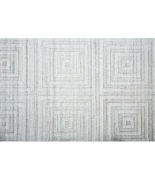 Feizy Redford Minimal Viscose Rug, White/Gray, 5' x 8' Area Rug